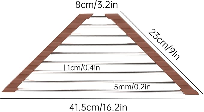 Tomorotec Triangle Roll-Up Dish Drying Rack for Sink Corner Small Foldable Stainless Steel Over The Sink Multipurpose Kitchen Drainer Caddy Trivet Rustproof Storage Shelf (Chocolate Brown) | BPA-Free Food-Grade Silicone Edges Foldable Waterproof Rustpr...