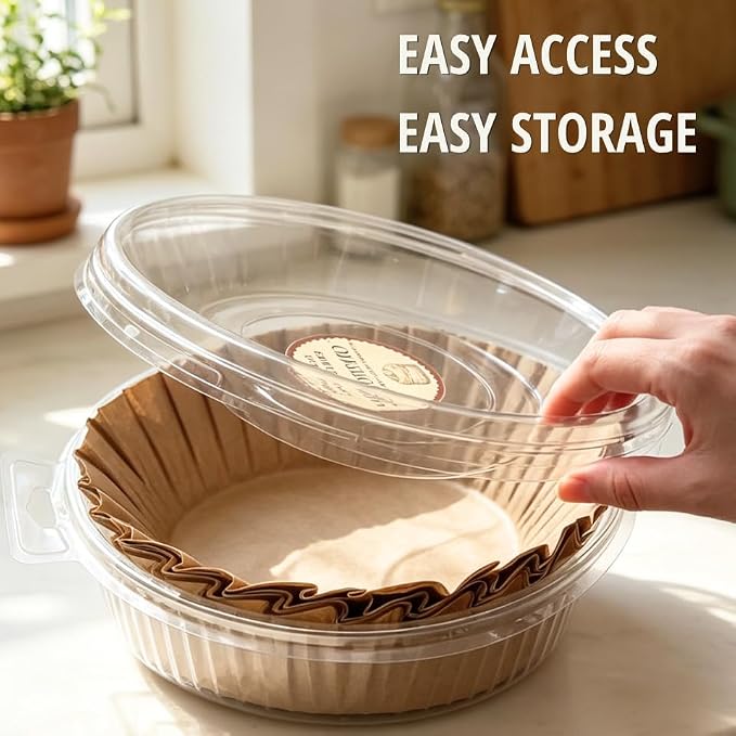 50 Pcs 4 Inch Disposable Parchment Paper Liners - Unbleached Non-Stick Greaseproof Baking Cups, Air Fryer Muffin Wrappers for Basque Cheesecake, Cupcake, Oven, Mini Cakes & Brownies by VERDYTEMTO