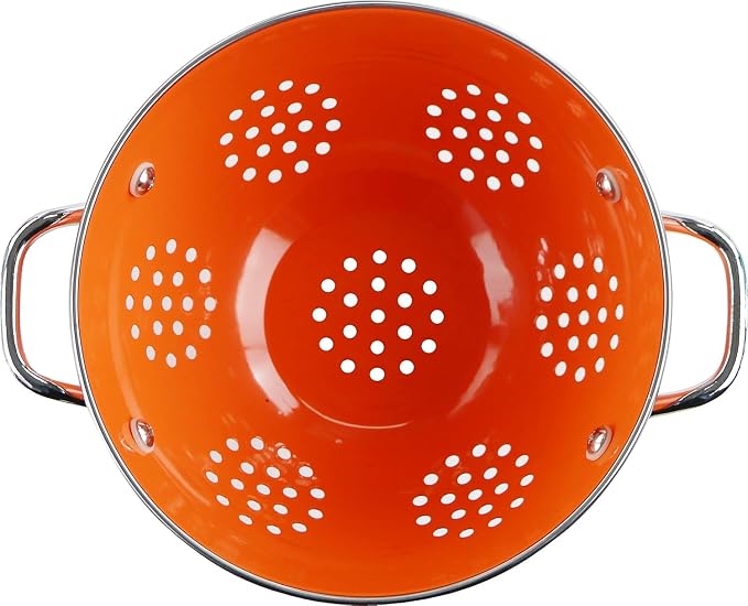 Calypso Basics by Reston Lloyd Powder Coated Enameled Colander, 1 Quart, Orange,18500