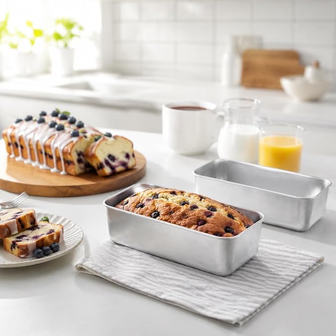 Homikit Stainless Steel Loaf Pan Set for Bread Baking 9x5 Inch, Non Toxic | 10 Pack Medium Bread Pans Nonstick, Metal Meatloaf Tins for Homemade Sandwich Sourdough, Oven & Dishwasher Safe, Heavy Duty