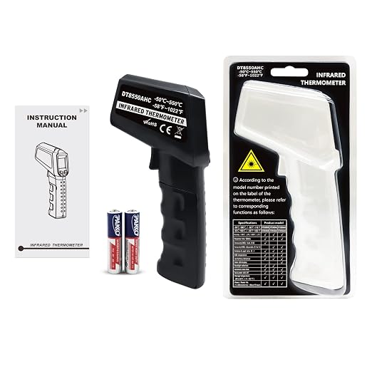 Infrared Thermometer Temperature Gun -58℉~ 1022℉ (-50℃ ~ 550℃) Non-Contact Instant-Read Digital Laser Infrared Ir Thermometer with Color Screen (Black)