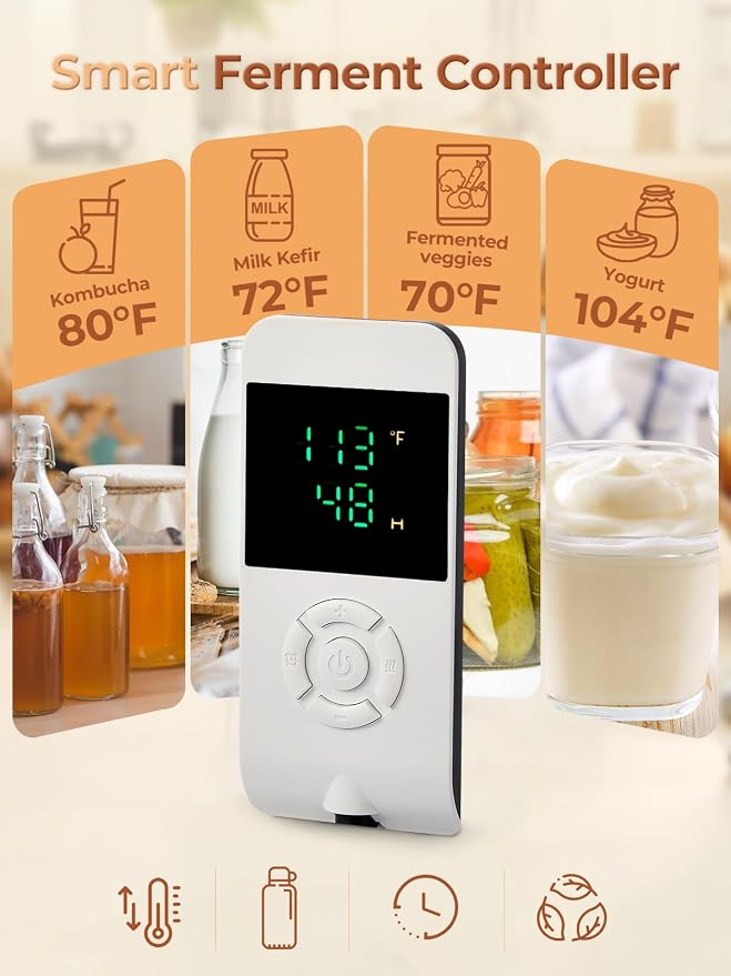 FOHERE Bread Proofing Box, 32-113°F Temp Control & 48H Timer, Folding Dough Proofing Box With NTC Sensor, Sourdough Proofing Box For Sourdough, Pizza, Kombucha, Yogurt, Bread Baking