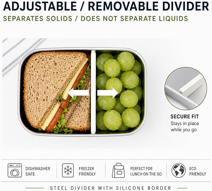 Stainless Steel Lunch Box Containers, 27 OZ + 9 OZ Set, Stainless Steel Bento Box, Metal Lunch Box, Sandwich & Snack Containers, Leak Proof SIlicone Lids,Small Vanilla - 1 * 27OZ + 2 * 9 OZ