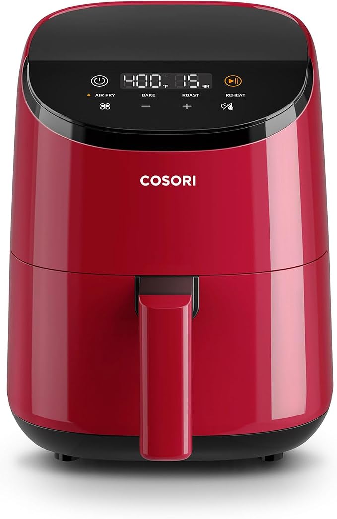 Cosori Lite 2.1 Qt Small Air Fryer, Ceramic Coating, 4-in-1, 97% less oil | Ideal for dorms, apartment, RVs, Quiet, Touch control, Air Fry, Bake, Roast, Reheat, Dishwasher-Safe Basket, Max 400℉