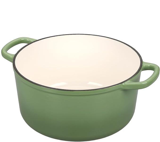 EDGING CASTING Enameled Cast Iron Dutch Oven with Sourdough Bread Baking Kit, Bread Dutch Oven with Lid, Includes Proofing Basket & Baking Tools, 5qt, Pistachio Green