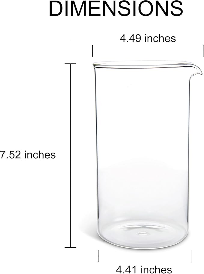 Fino 8-Cup Replacement Carafe 34-Ounce Stainless Steel French Press Coffee Maker (Item 72003, Sold Separately)
