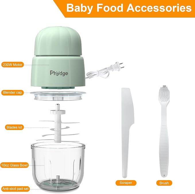 Baby Food Maker Blender, 10oz Baby Food Puree Maker-Upgraded | 10oz Baby Food Blender,10-Second Quick Soft Food Prep for Baby,Food Processor for Fruit,Vegetable,Meat,Easy to Clean