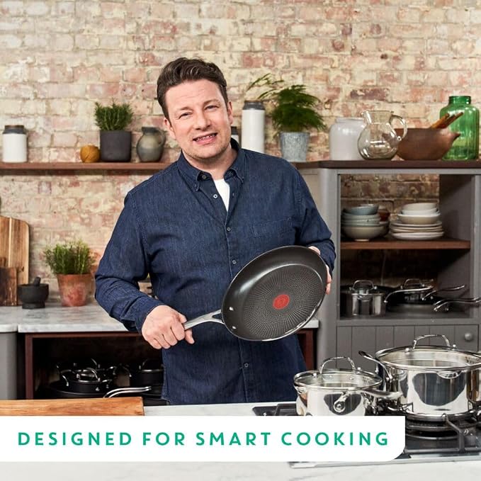 T-Fal Jamie Oliver Nonstick Stainless Steel Frying Pan 2-Pack, 9.5 in and 11 in Skillets