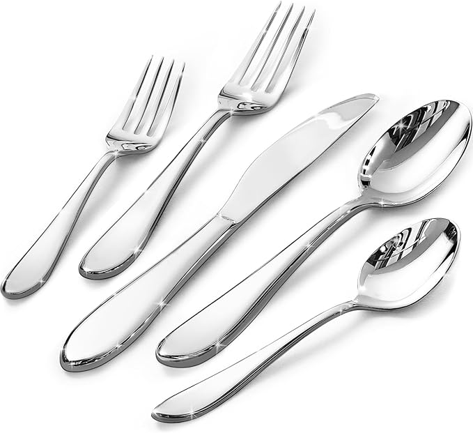 40-Piece Silverware Set for 8,18/10 Premium Stainless Steel Flatware Set, for Home, Restaurant, Wedding and Party Use, Mirror-Polished Cutlery Set, Dishwasher Safe