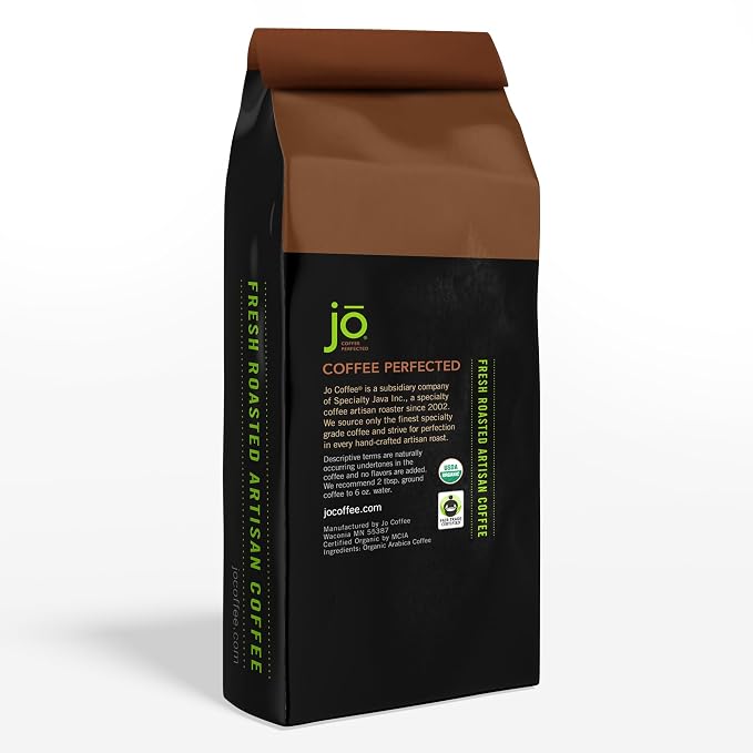 NEW YORK JO: 10 oz Organic Coffee, Medium-Dark Roast, Ground | Our Signature Blend, USDA Fair Trade Kosher Certified, NON-GMO, Gluten Free, 100% Specialty Gourmet Arabica from Jo Coffee®