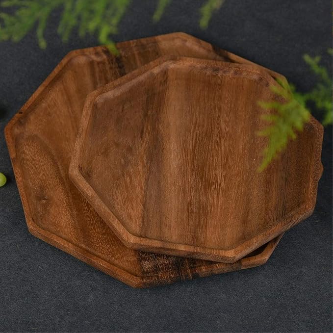 Acacia Wood Charcuterie Board Cheese Serving Platter Wooden Party Food Tray | 2Pcs Cute Charcuterie Boards Round Trays Cookie Platters Christmas Decor Serving Ware Dish Hosting Essentials Charger Plate