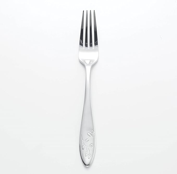 Lenox Butterfly Meadow 65-Piece 18/10 Silverware Set for 12, Flatware | silver, dishwasher safe | includes serving spoons and utensil set | heavy duty, cutlery set for kitchen and dining
