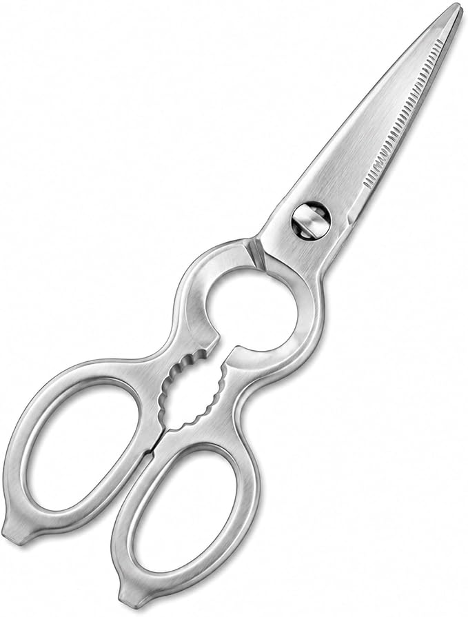 Heavy Duty Kitchen Shears, Detachable Stainless Steel Cooking Scissors for Food Prep, Meat, Poultry, Vegetable, Herb, All-Purpose Utility Scissors with Nutcracker, Bottle Opener & Blade Guard