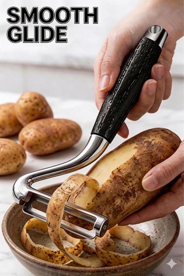 Vegetable Peeler,5 Years Warranty,Potato Peeler,Effortless Peeling,Kitchen Sharp Stainless Steel Blade Veggie Gadgets for Fruit Apple Carrot Pumpkin Pineapple SugarCane,Dishwasher Safe