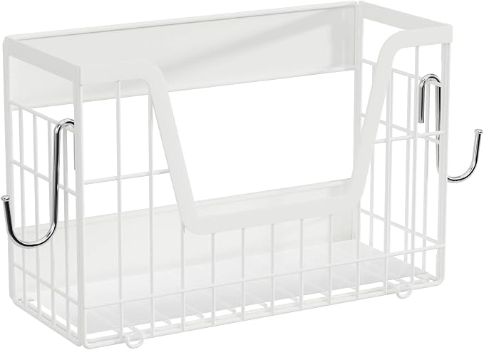 2 Set Magnetic Fridge Shelf, White Magnetic Fruit Basket for Fridge | Potato and Onion Storage Bins, Wire Baskets Magnet Shelves Spice Rack for Refrigerator Laundry Kitchen Organizer and Storage