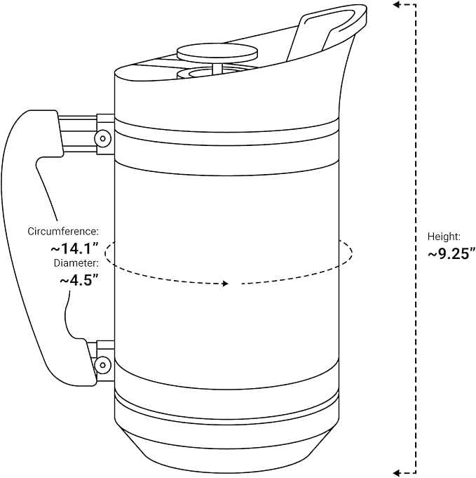 BruTrek by Planetary Design | BaseCamp French Press | 32 fl.oz - Obsidian | Double Wall Insulated Stainless Steel - Bru-Stop Technology, No Grounds in Coffee, No Spill Lid (Obsidian, 32 fl.oz)