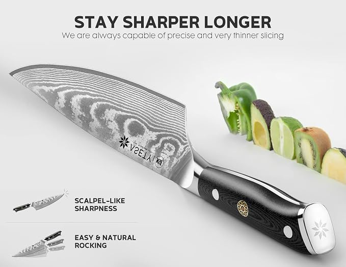 ASETY Damascus Knife Set 3 PCS, Japanese Kitchen Knives with G10 Handle | Ultra-Sharp Professional Chef Knife Set, 67-Layer Damascus Knife with VG10 Steel Core, Full Tang, NSF Food-Safe, Gift Box