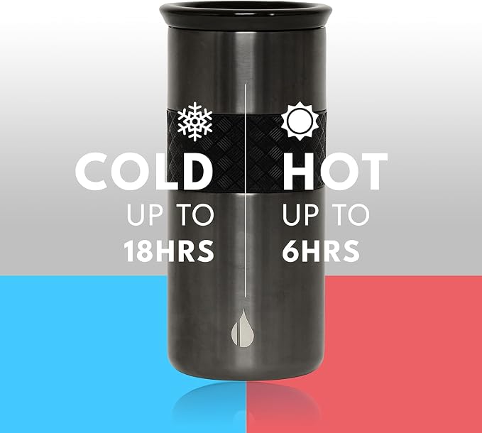 Elemental Artisan 16oz Triple-Wall Insulated Coffee Tumbler w/Ceramic Lid | Triple Wall Coffee Travel Mug, Reusable Stainless Steel Coffee Tumbler; Thermal Coffee Cups for Hot (6 Hrs) & Cold (18 Hrs)