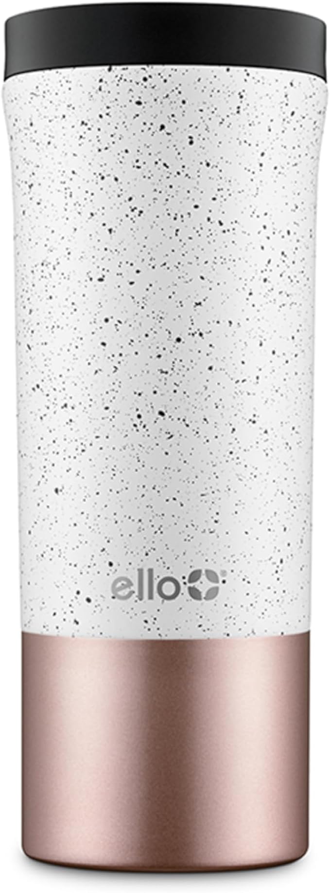 Ello Miri 16oz Insulated Stainless Steel Travel Mug with Slider Lid, Speckle Rosegold