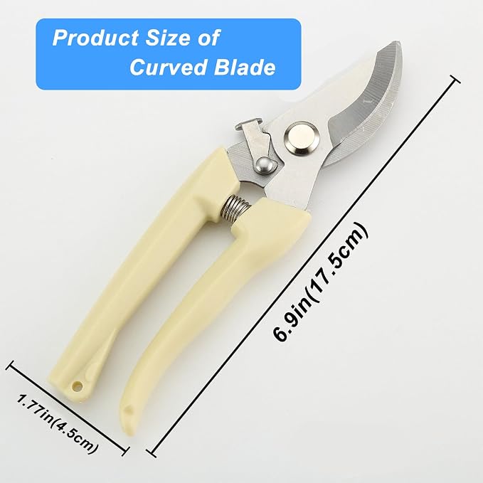 2Pcs Professional Pruning Shears (Include 1 Bypass Pruning Shears and 1 Straight Blade Garden Scissors) Premium Garden Shears for Trimming Flowers, Shaping Plants, Bonsai,hydroponics,herbs
