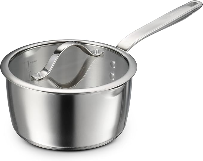 Tramontina Tempo Tri-Ply Base Stainless Steel 3-Qt Sauce Pan with Lid | Induction-Ready Saucepan, Oven-Safe, Dishwasher-Safe