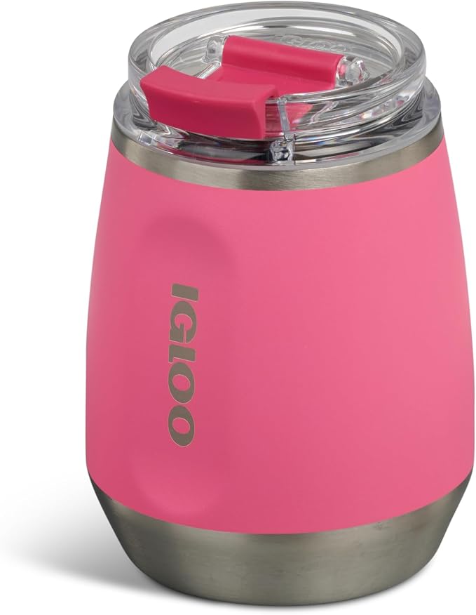 Igloo 10 oz Wine Tumbler | Stainless Steel Drinkware | Thrift Pink