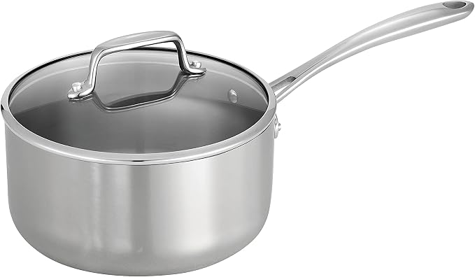 Tramontina Boston Tri-Ply Clad Stainless Steel 3-Quart Sauce Pan with Lid | Induction-Ready Saucepan, Dishwasher-Safe, NSF-Certified