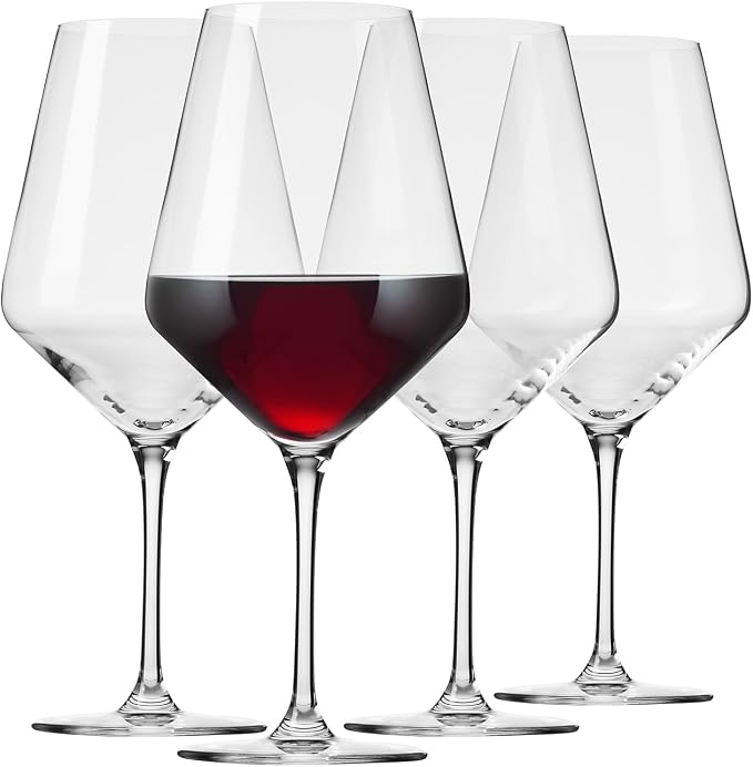 KROSNO Red Wine Glasses Set of 4, 24.7 oz, Avant-Garde Collection | Wine Tumbler, Lead-Free Crystal Glassware, Drinking Glasses, Elegant Cups, Home & Restaurant, Dishwasher Safe