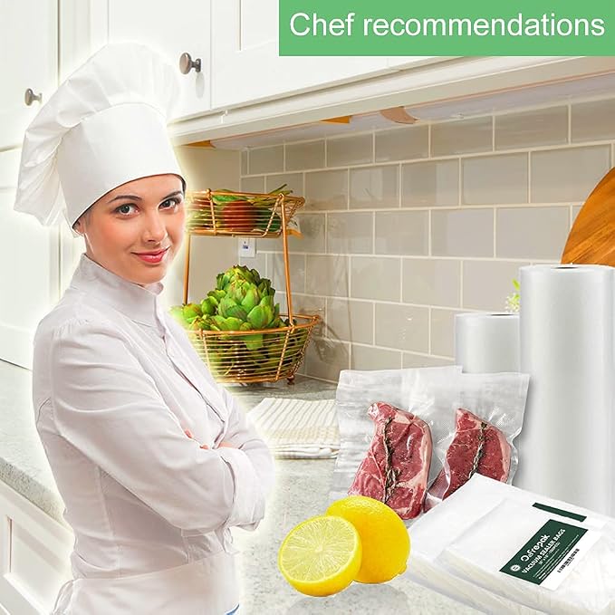 O2frepak 150ct 6pk Mixed Food Vacuum Sealer Bags Rolls BPA Free Sous Vide | 50x6''x10'',50x8''x12'',50x10''x13'' and 11''x20'(3),8''x20'(3) PreCut Food Grade,Great for Sous Vide Vacuum Sealer
