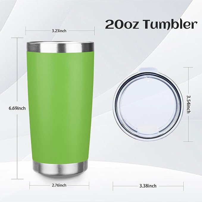 StarSpeed 20oz Stainless Steel Travel Coffee Tumbler,Apple Green | Travel Coffee Mug,Spill-proof Lid,Double Wall,BPA-free Travel Cups,Insulated Cup Fits Car Cupholders