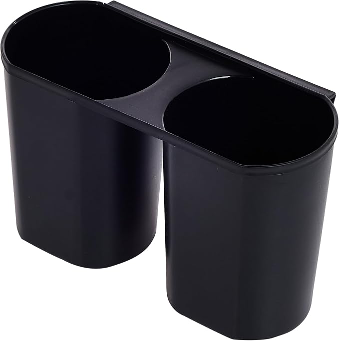 Sweet Home Collection Metal, Plasic ,Dish Drainer Drain Board and Utensil Holder Simple Easy to Use, 12" x 19" x 5", Black
