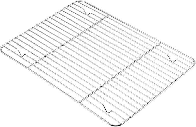 P&P CHEF 11.6" x 9" Cooling Baking Wire Racks Pack of 2, Silver | Stainless Steel Cooling Racks for Cooking Baking Roasting Grilling Drying, Dense Wires & Smooth Edge, Easy Clean & Rust Proof