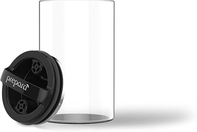Prepara Evak Compact Glass Storage Canister, Medium, 6' x 3.75', 24oz