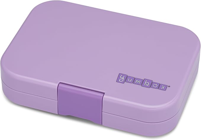 Yumbox Panino Leakproof Bento Lunch Box - Ami Purple (Friendship Tray) | Leakproof, Sandwich-friendly, Removable Tray with 3 Compartments + Dip well, BPA-Free, Easy Open Latch, Lightweight, Compact