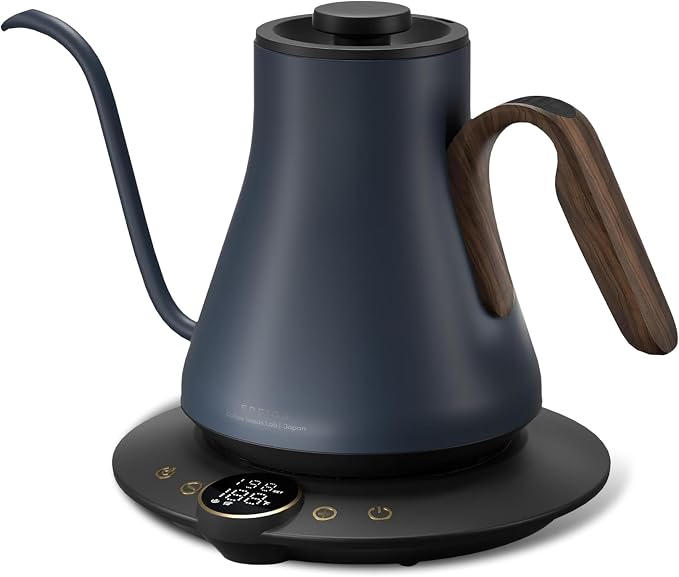 INTASTING Gooseneck Electric Kettle, ±1℉ Temperature Control, Stainless Steel Inner, Quick Heating, for Pour Over Coffee, Brew Tea, Boil Hot Water, 0.9L (Navy Blue)