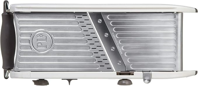 PL8 Professional Mandoline - Versatile Slicer with Adjustable Straight, Waffle, and Julienne Blades, Extra-Wide Stainless Steel Deck, Safety Hand Guard, Non-Skid Feet, and Space-Saving Design | Versatile Slicer with Extra-Wide Stainless Steel Deck, Saf...