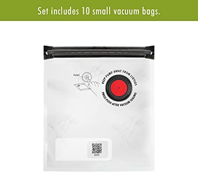 ZWILLING Fresh & Save 10-pc Vacuum Sealer Bags, Sous Vide Bags, Meal Prep - Small