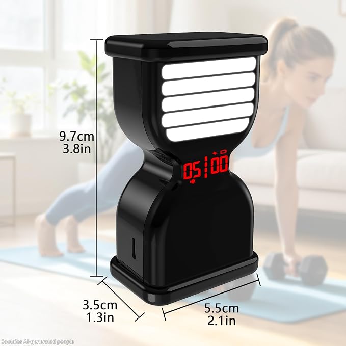 Pomodoro Timer for Productivity, Visual Digital Hourglass Timer | 5/25Min Preset, Custom Countdown Count-up, On/Off, Loud Alarm Mute, Rechargeable Flip Timer for ADHD Tool Study Work Kitchen