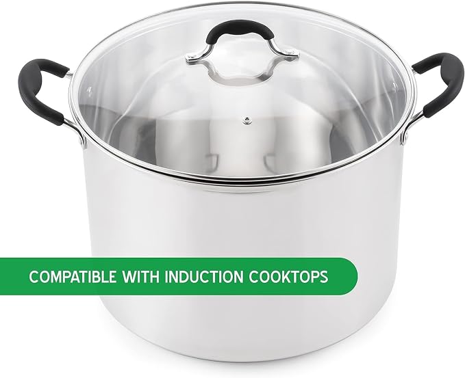 Prep•N•Cook by McSunley 21.5Qt Induction Stainless Steel Water Bath Canner (Canner + Colander & Tools)