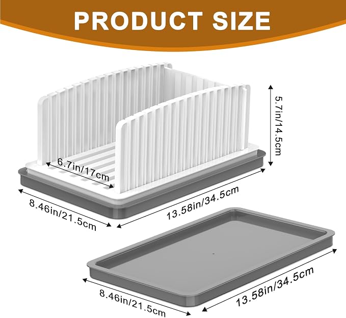Kiss Core New Upgrade Bread Slicer for Homemade Bread with Adjustable Width | Bread Slicing Guide Foldable and Compact Cutting Guide with Crumb Tray Suitability for Homemade Bread Bagel Cakes