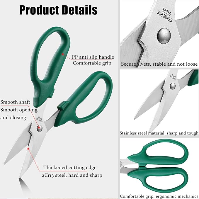 3 Pack Garden Pruning Scissors, Fruit & Vegetable Picker, Multi-purpose Flower Cutting Scissors, Garden Clippers Set for Trimming Small Branches, Herb & Bonsai