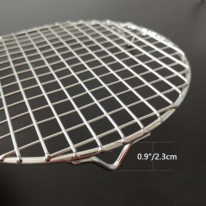 6.5 Inch Cooking Rack with Legs 304 Stainless Steel Baking and Cooling Steaming Rack Cookware Fit for Air Fryer Instant Pot Pressure Cooker Canning (165mm/6.5")