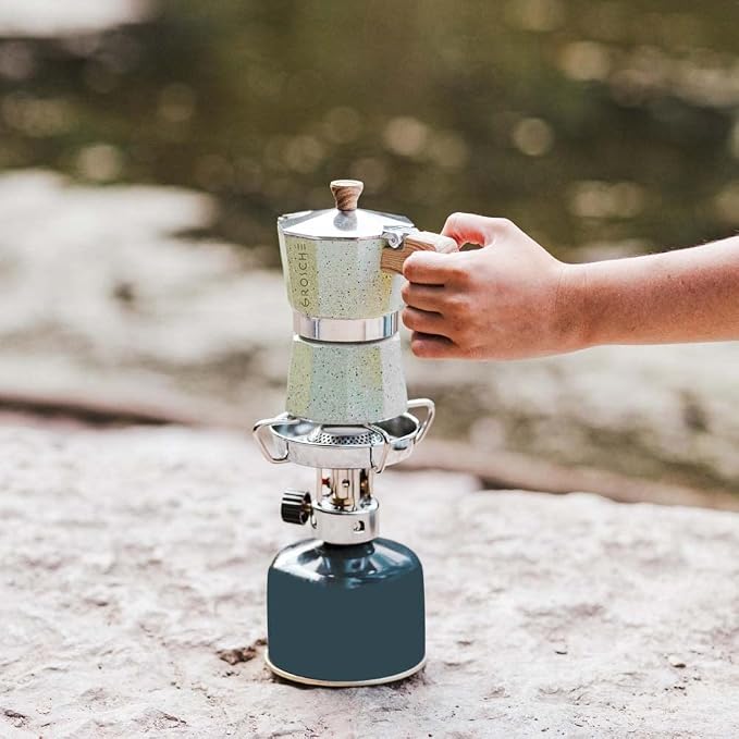 GROSCHE Milano Moka pot, Stovetop Espresso maker, Greca Coffee Maker, Stovetop coffee maker and espresso maker percolator (Mint, 9 cup) | Cuban Coffee Maker And Italian Moka Pot For Stovetop Espresso; For Gas, Electric, And Propane Stoves With A Soft-T...