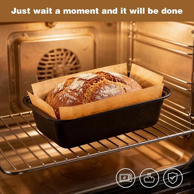 2PCS Bread Pans For Homemade Bread Loaf Pans For Baking Bread 9x5 Banana Bread Pan Includes 120 Sheets Of Baking Paper To Prevent Sticking