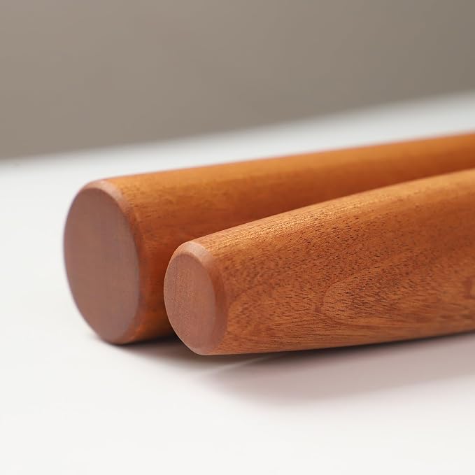 muso wood Sapele Dowel Rolling Pin for Baking | Tapered Design, 17.5 inch, Ideal for Fondant, Pie Crust, Cookies & Pastry Making