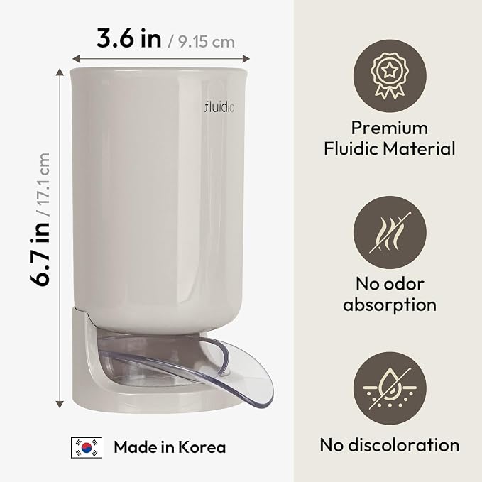 Self-Draining Utensil Drying Holder - Beige | Small Utensil Cutlery Flatware Silverware Holder Drainer Cup for Kitchen Counter