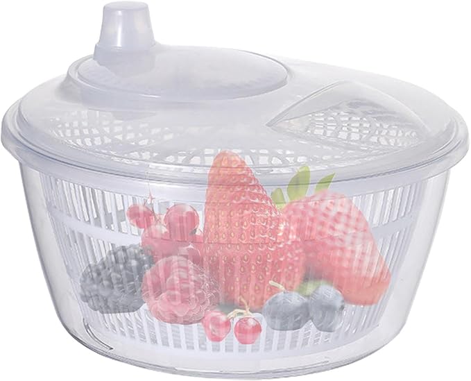 Generic Vegetable Fruit Washer ner, Manual Fruits Washer, Durable Salad Dryer Bowl, PP Salad ner Lettuce Dryer, Vegetable Washer Dryer With Effortless Action For Lettuce, Vegetables, White