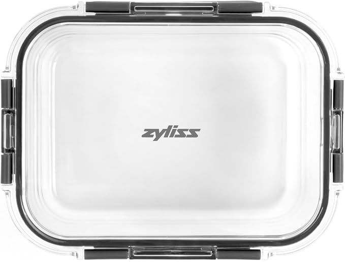 Zyliss E981066 1.5L Glass Container, Shatter Resistant Glass, Airtight Food Storage Box with Sealable Lid, Microwave Safe, BPA Free, Freezer Safe, Fridge Storage, Food Container, 23cm x 18cm x 7.5cm