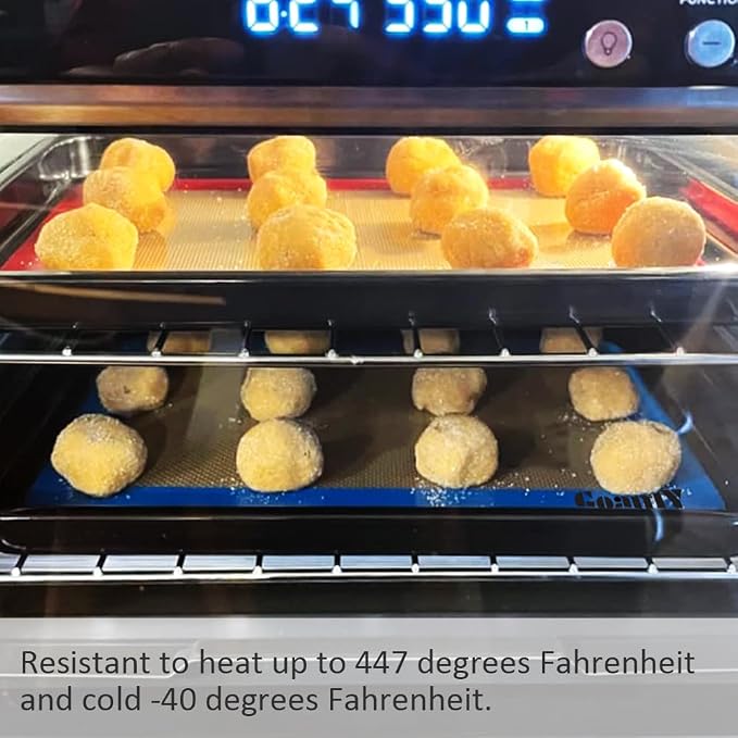 Small Silicone Baking Mat, Quarter Sheet (11.8 x 8.5 In), 3 Pack | Non-stick, Heat-resistant, Reusable, For Oven, Toaster, Baking Pan, Air Fryer