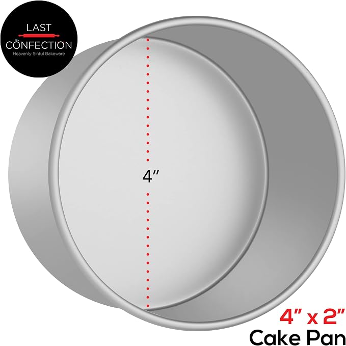 4" x 2" Round Cake Pan, Anodized Aluminum Cake Pan Baking Tin Mold, Professional Bakeware